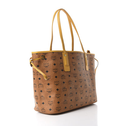 MCM Visetos Medium Liz Reversible Shopper Tote Cognac Yellow 3 of 15