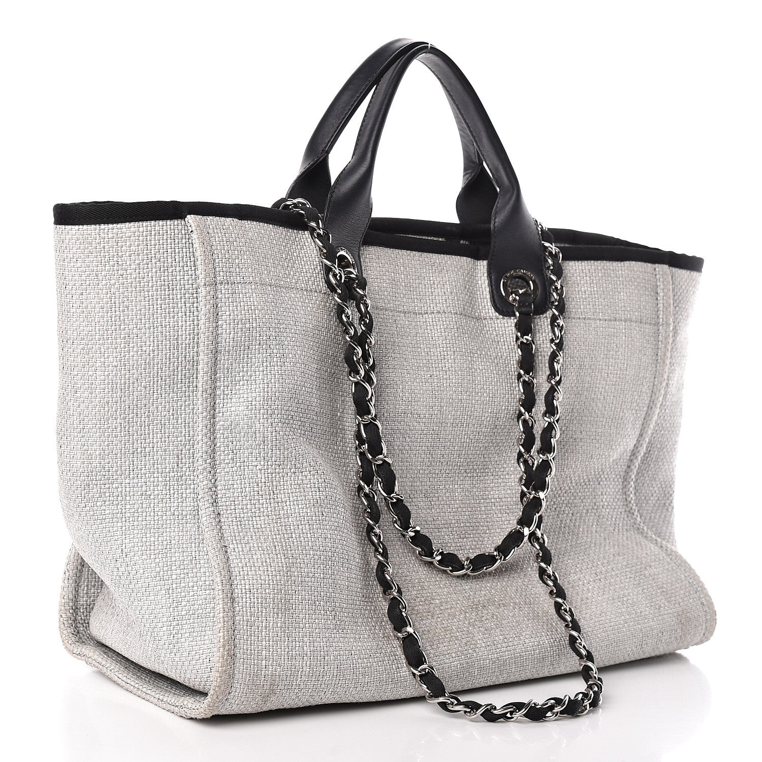 Chanel Canvas Deauville Large Tote Grey 3 of 10