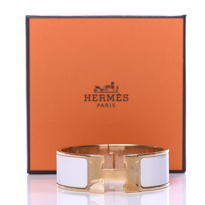 Hermes Enamel Wide Clic Clac H Bracelet PM White 7 of 7
