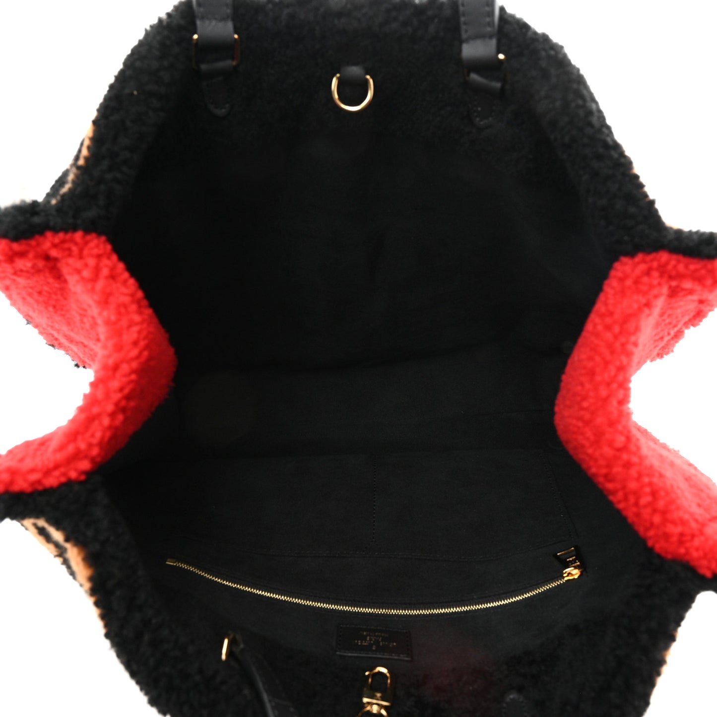 Shearling Monogram Giant Teddy Onthego GM Black Red