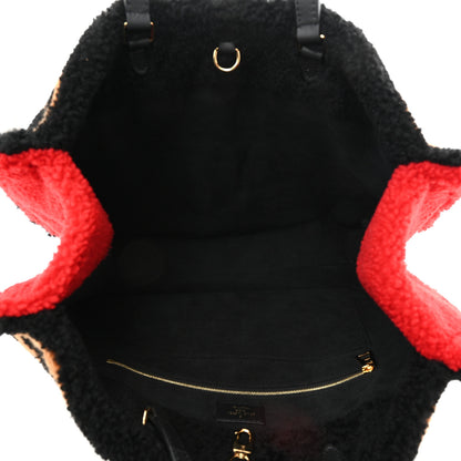Louis Vuitton Shearling Monogram Giant Teddy Onthego GM Black Red 5 of 10