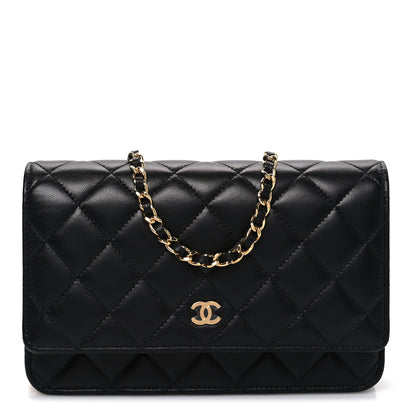 Chanel Lambskin Quilted Wallet On Chain WOC Black 1 of 11