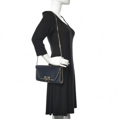 Valentino Garavani Vitello Groumette Demilune Chain Clutch Marine 2 of 12