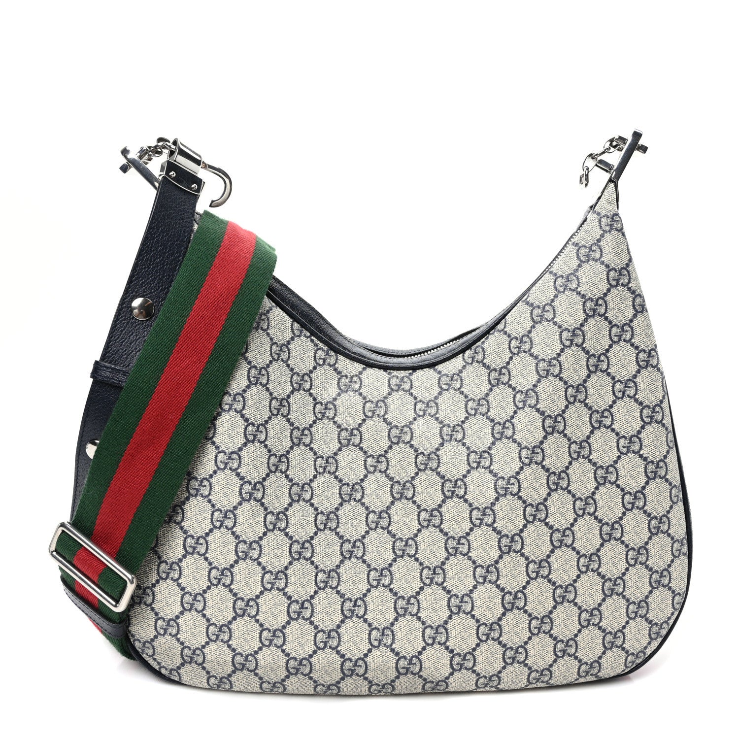 Gucci GG Supreme Monogram Textured Calfskin Web Large Attache