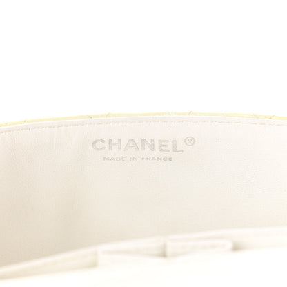 Chanel Distressed Patent Calfskin Quilted East West Flap Clutch Ivory 8 of 11