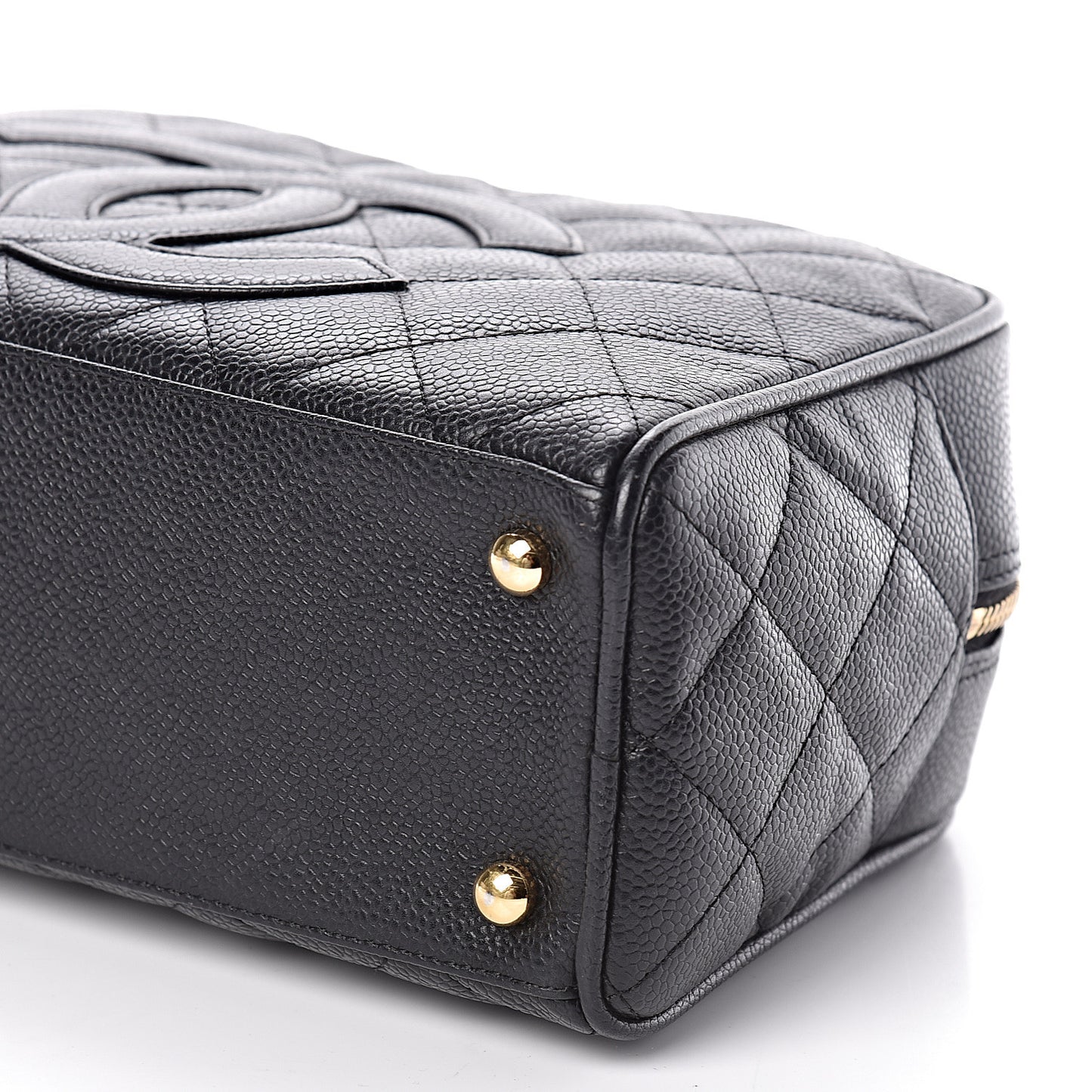 Caviar Quilted Small Bowler Black