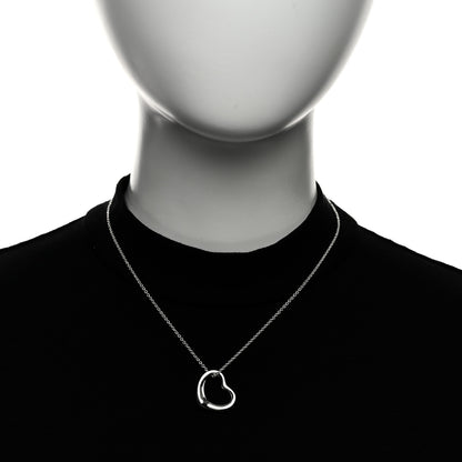 Tiffany Sterling Silver 22mm Elsa Peretti Open Heart Pendant Necklace 2 of 6