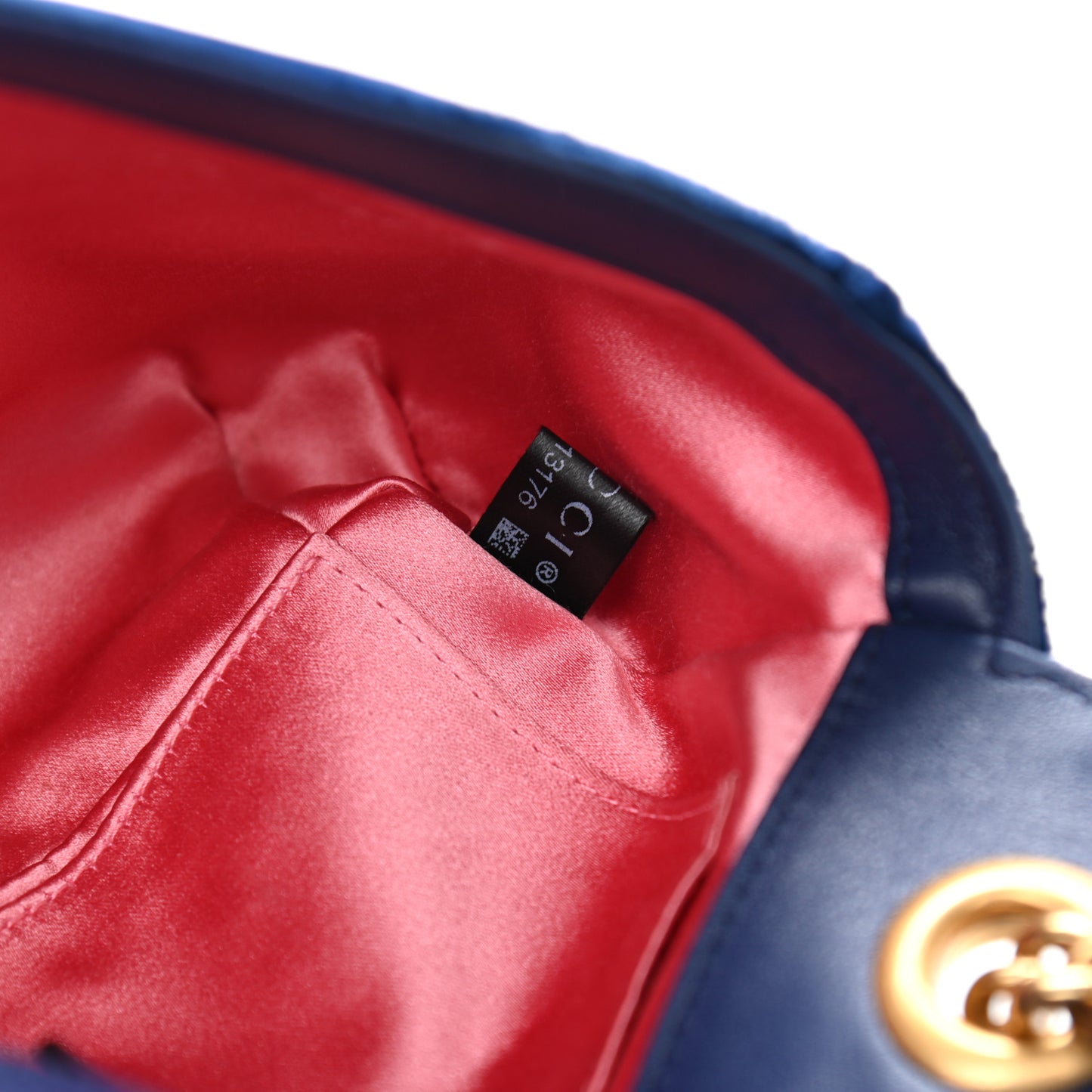 Velvet Matelasse Mini GG Marmont Shoulder Bag Cobalt Blue