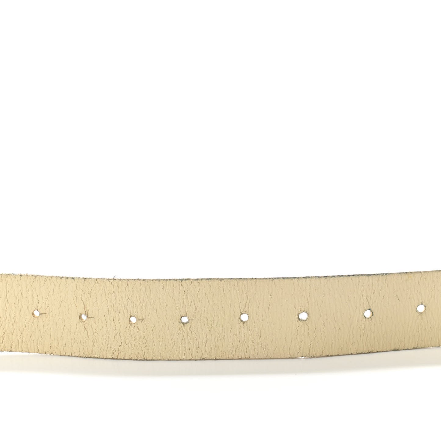 Calfskin Enamel CC Logo Belt Light Beige
