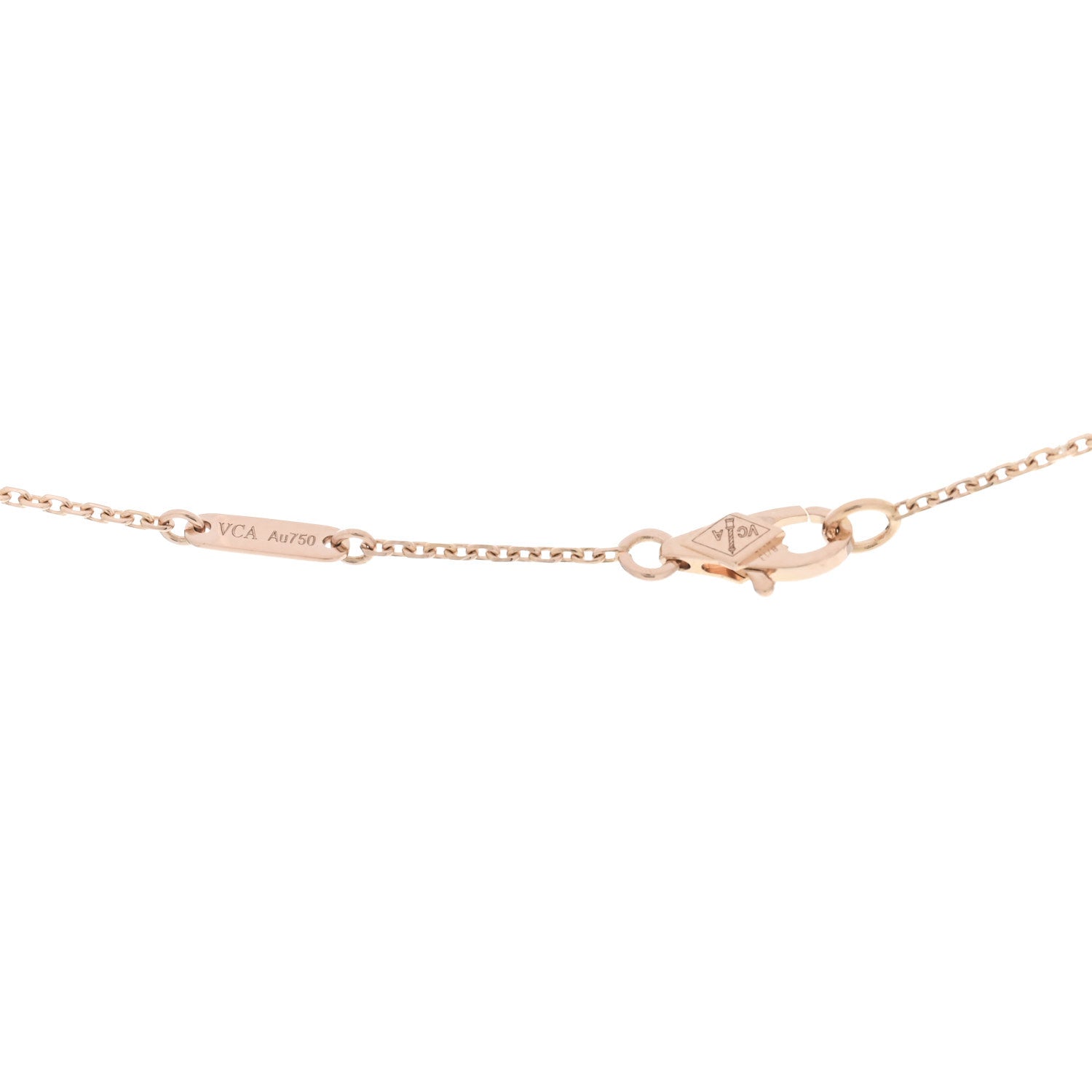 Van Cleef & Arpels 18K Rose Gold Carnelian Sweet Alhambra Pendant Necklace 4 of 6