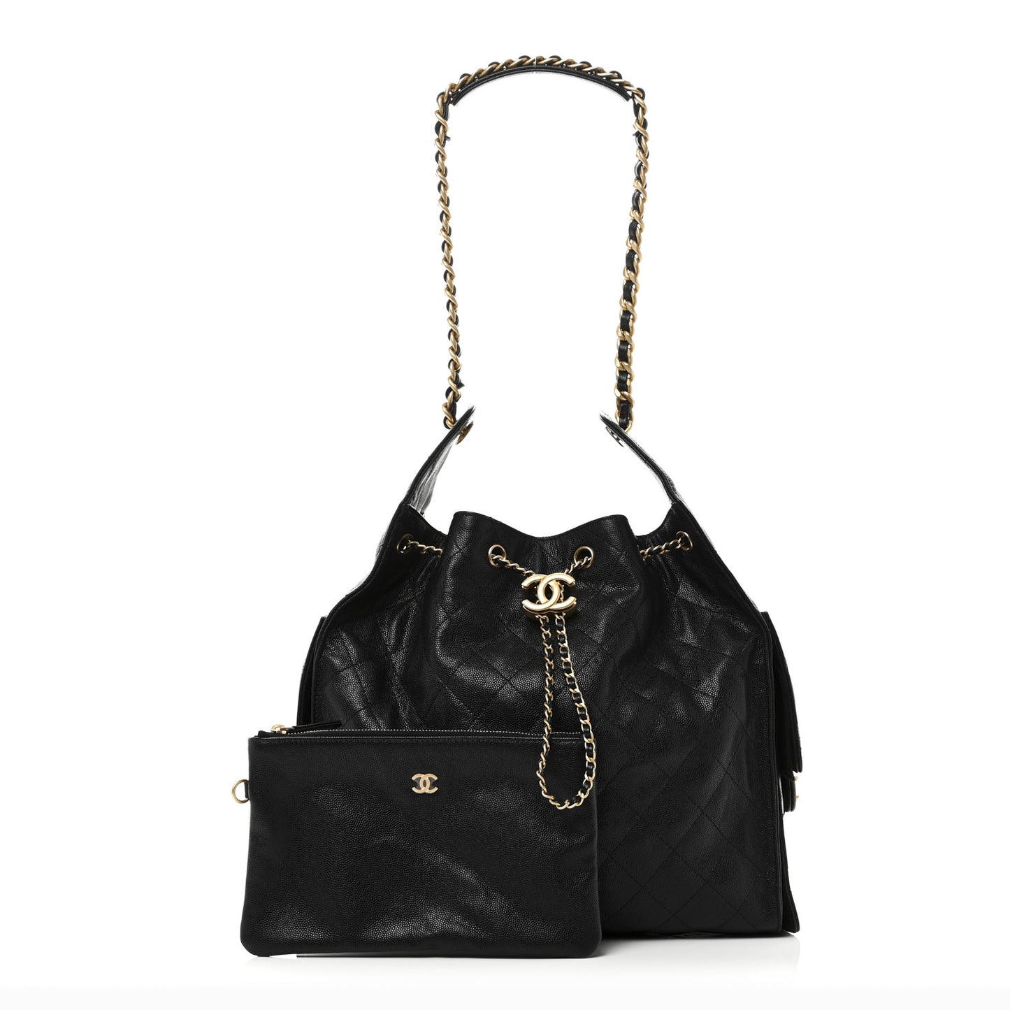 Caviar Quilted Medium Chanel 25 Handbag Black