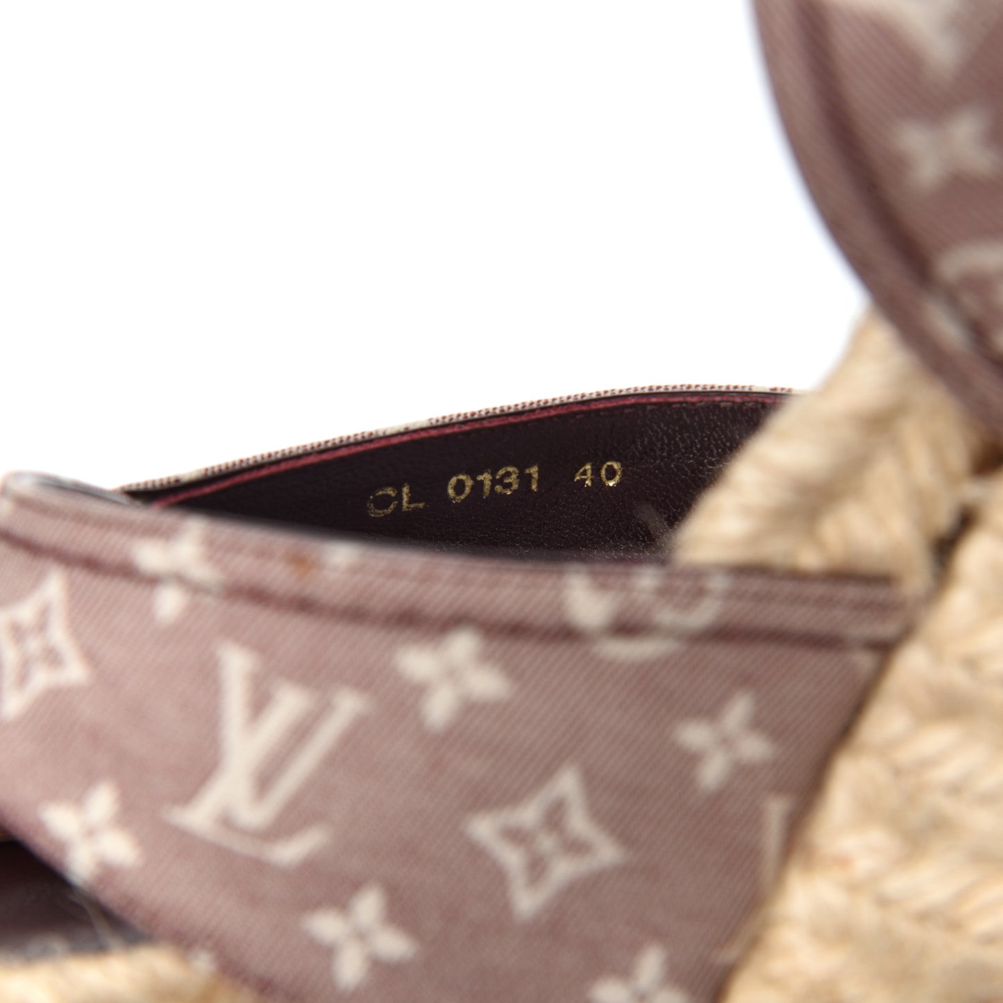 Monogram Idylle Majorca Espadrille Wedge Sandals 40 Sepia