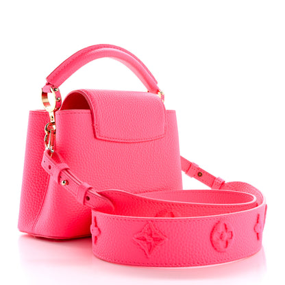 Louis Vuitton Taurillon Monogram Tuffetage Capucines Mini Fluo Pink 2 of 12