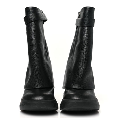 Givenchy Grained Calfskin Shark Lock Biker Ankle Boots 36 Black 3 of 9