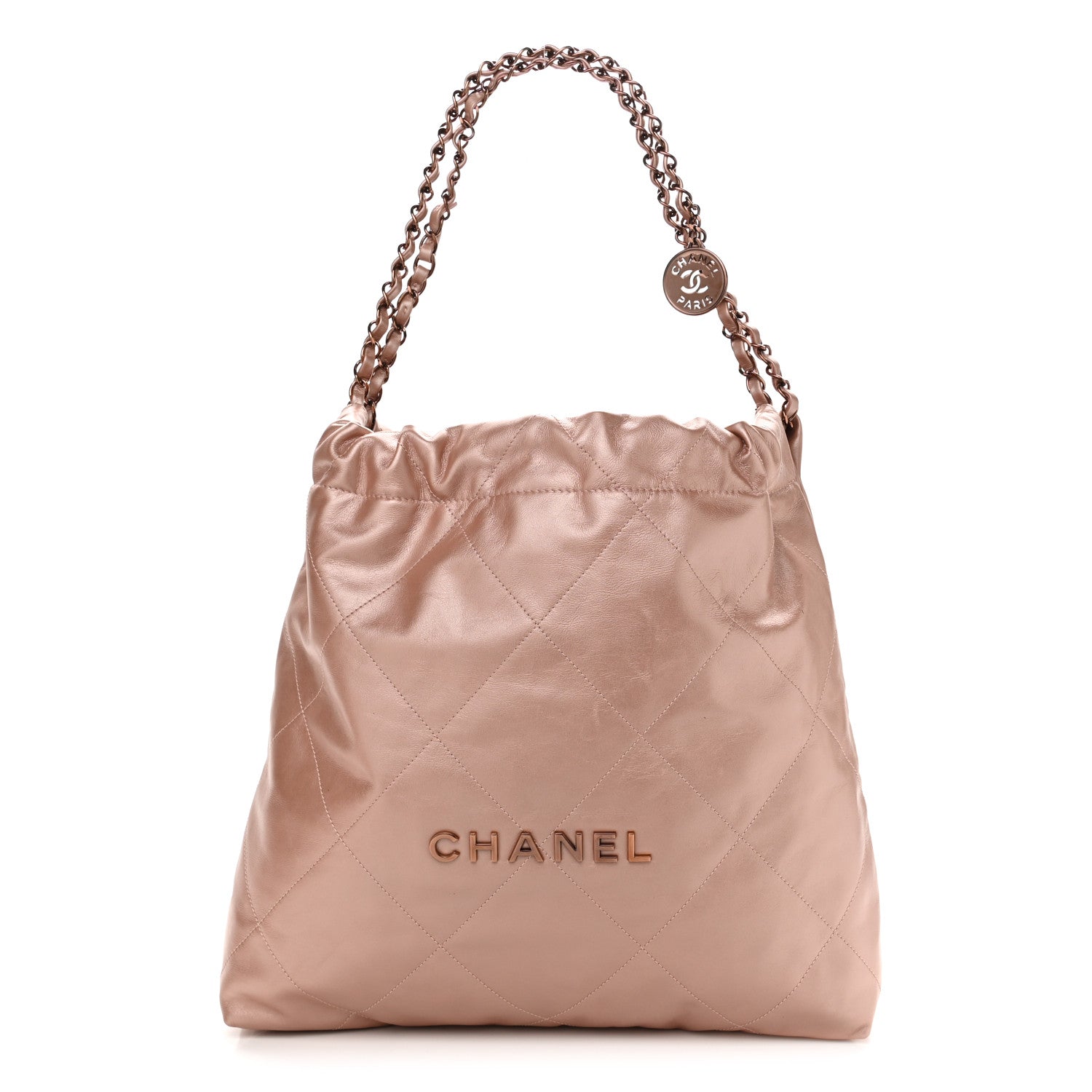 Chanel Metallic Calfskin Quilted Chanel 22 Pink 4 of 11