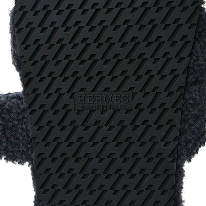 Hermes Woolskin Mens Chypre Sandals 43 Gris Chine 6 of 8
