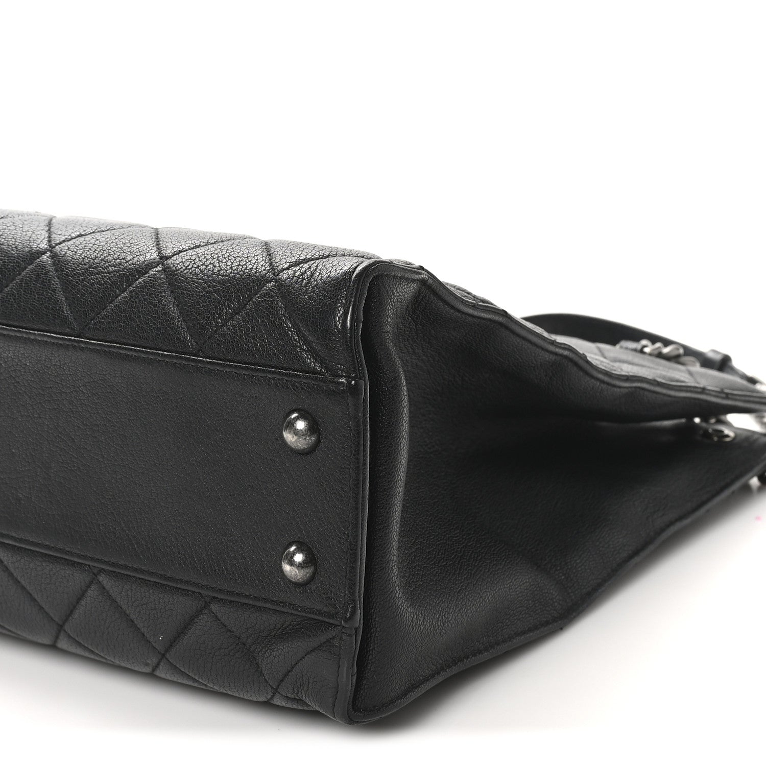 Chanel Goatskin Quilted Small Perfect Edge Shopping Tote Black 10 of 10