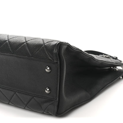 Chanel Goatskin Quilted Small Perfect Edge Shopping Tote Black 10 of 10