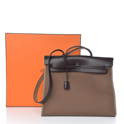 Hermes Toile Vache Hunter Herbag Zip 39 MM Etoupe Ebene 10 of 10