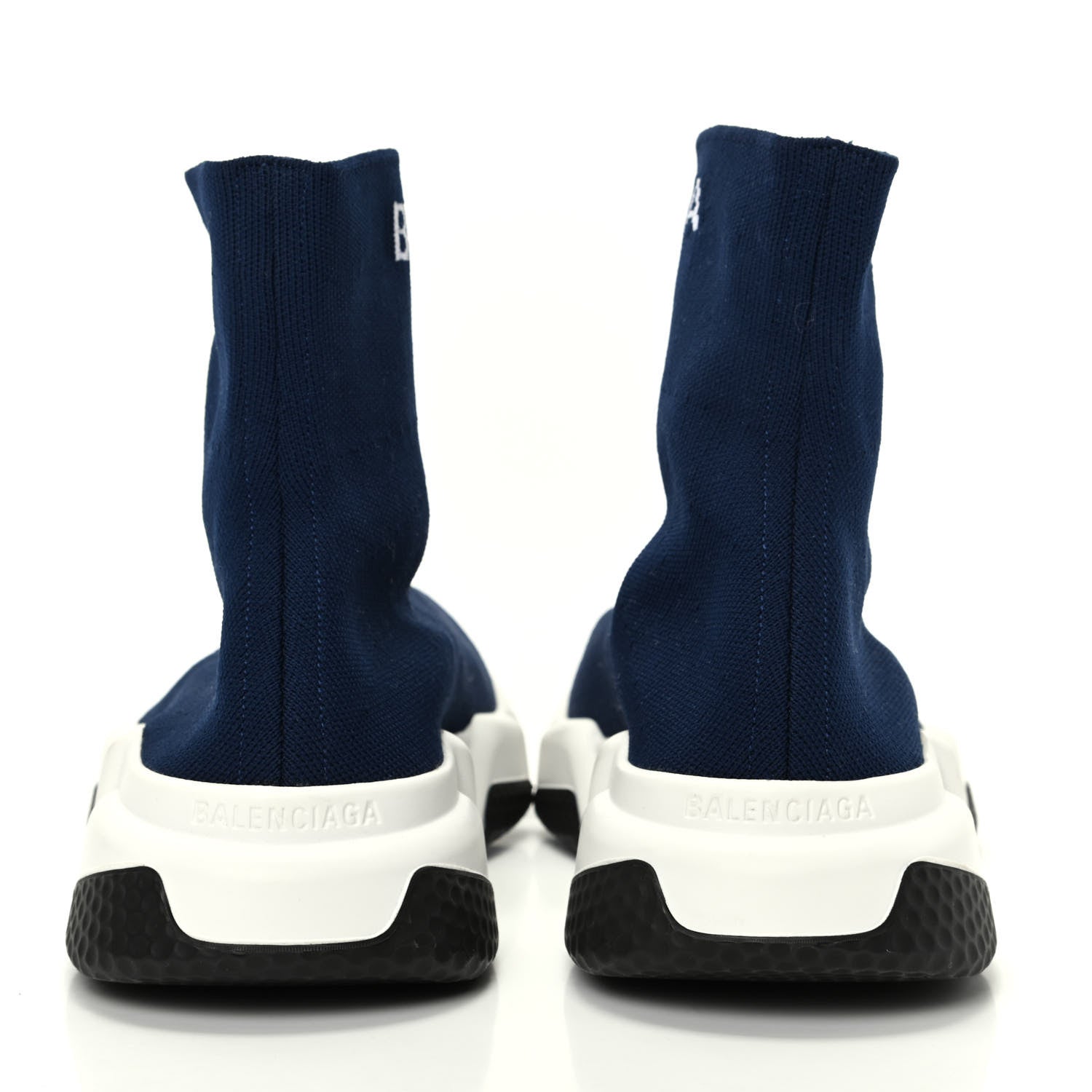 Balenciaga Neoprene Knit Womens Hi Speed Sneakers 37 Navy 7 of 8