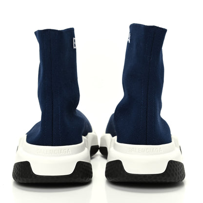 Balenciaga Neoprene Knit Womens Hi Speed Sneakers 37 Navy 7 of 8