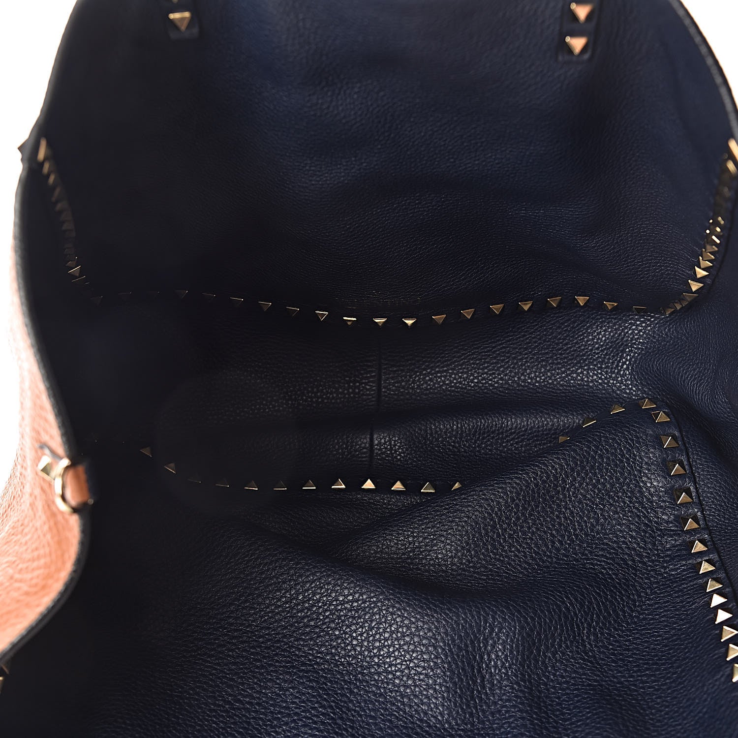Valentino Garavani Pebbled Calfskin Medium Rockstud Reversible Tote Light Cuir Marine 8 of 15