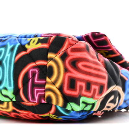 Chanel Fabric Printed Neon Graffiti Large Chanel 19 Flap Black Multicolor 10 of 10