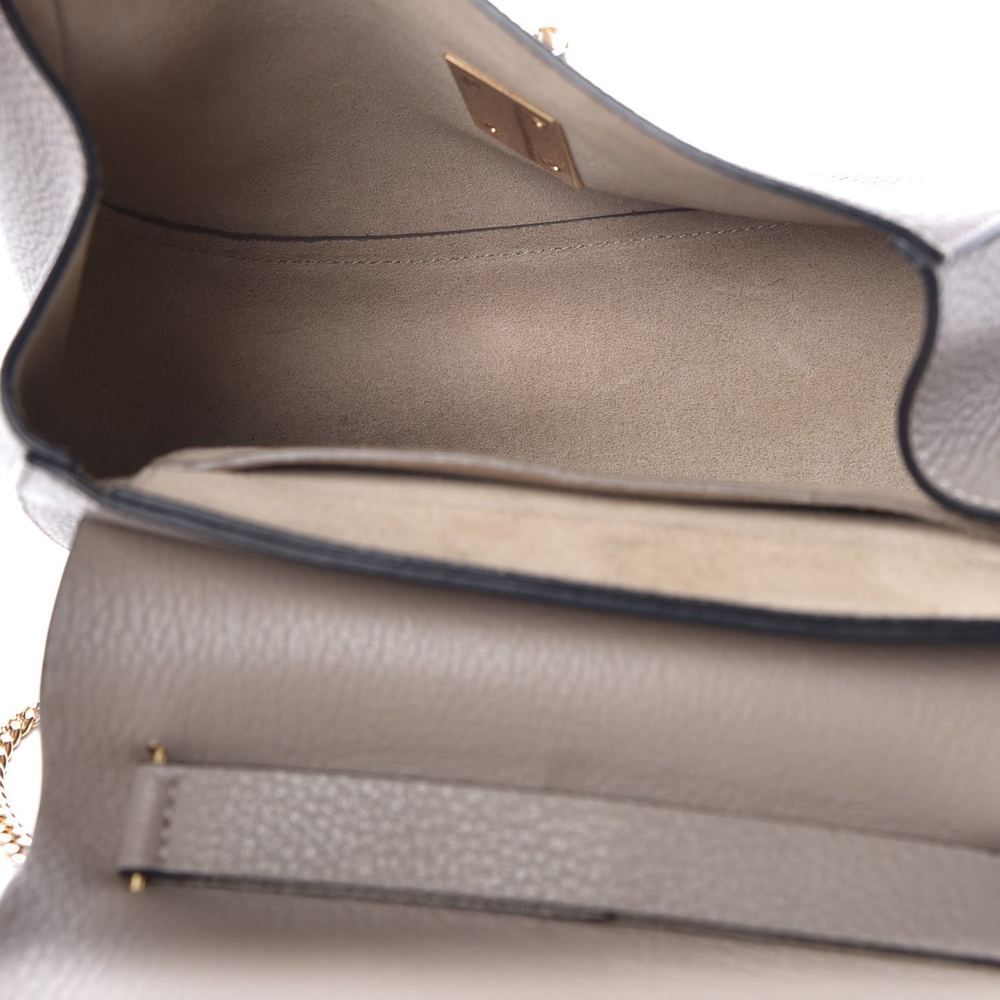 Grained Lambskin Drew Shoulder Bag Motty Grey