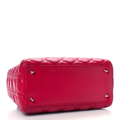 Christian Dior Lambskin Cannage Medium Lady Dior Fuchsia 4 of 14