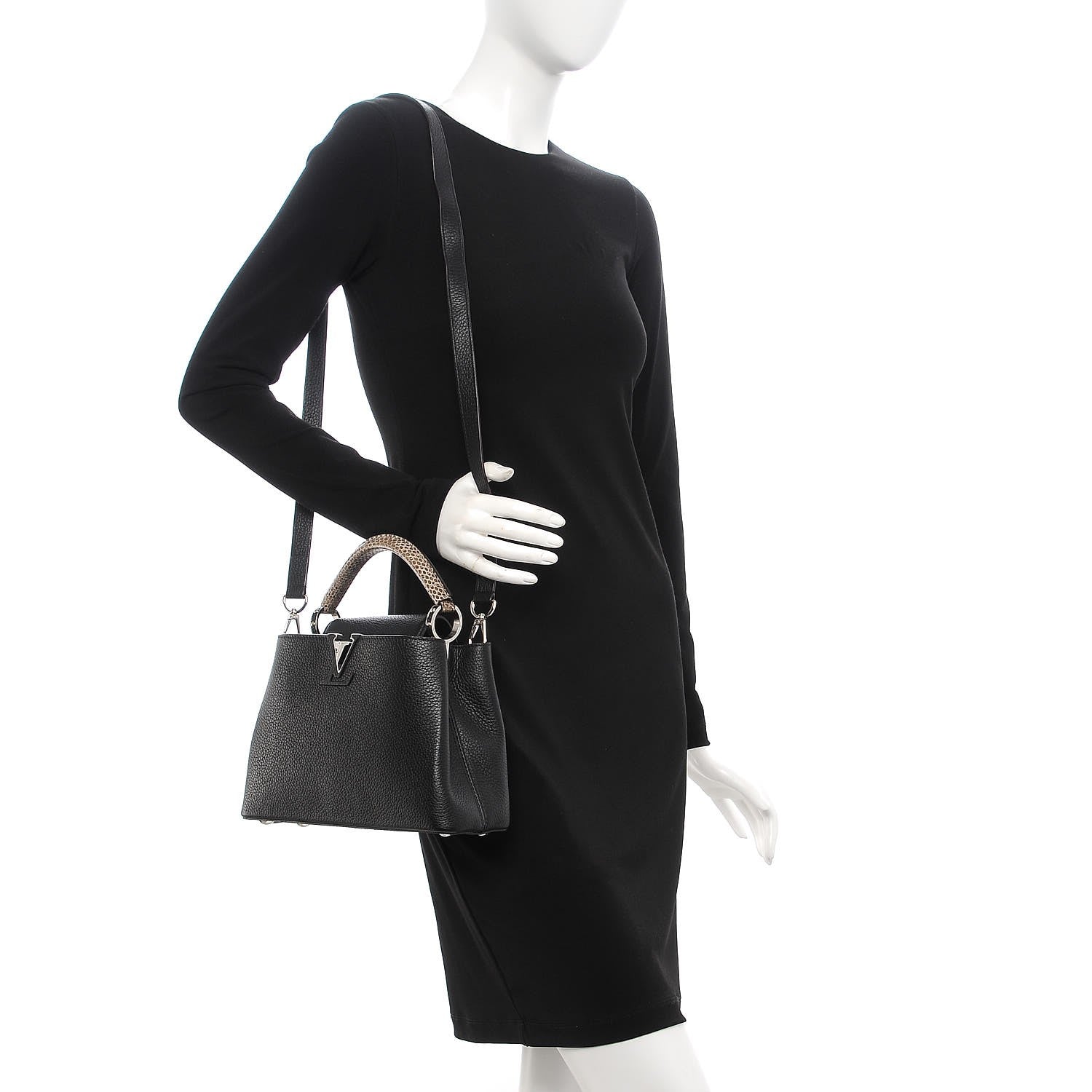 Louis Vuitton Taurillon Python Capucines BB Black 2 of 8