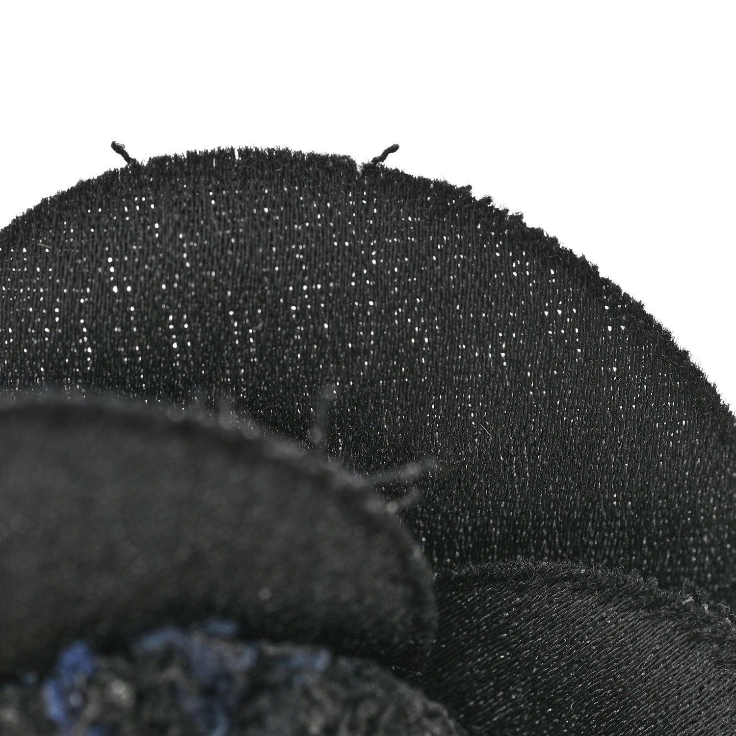 Chanel Tweed Fabric Camellia Pin Brooch Black 7 of 7