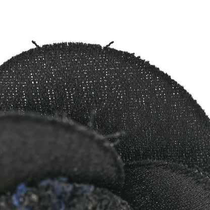Chanel Tweed Fabric Camellia Pin Brooch Black 7 of 7