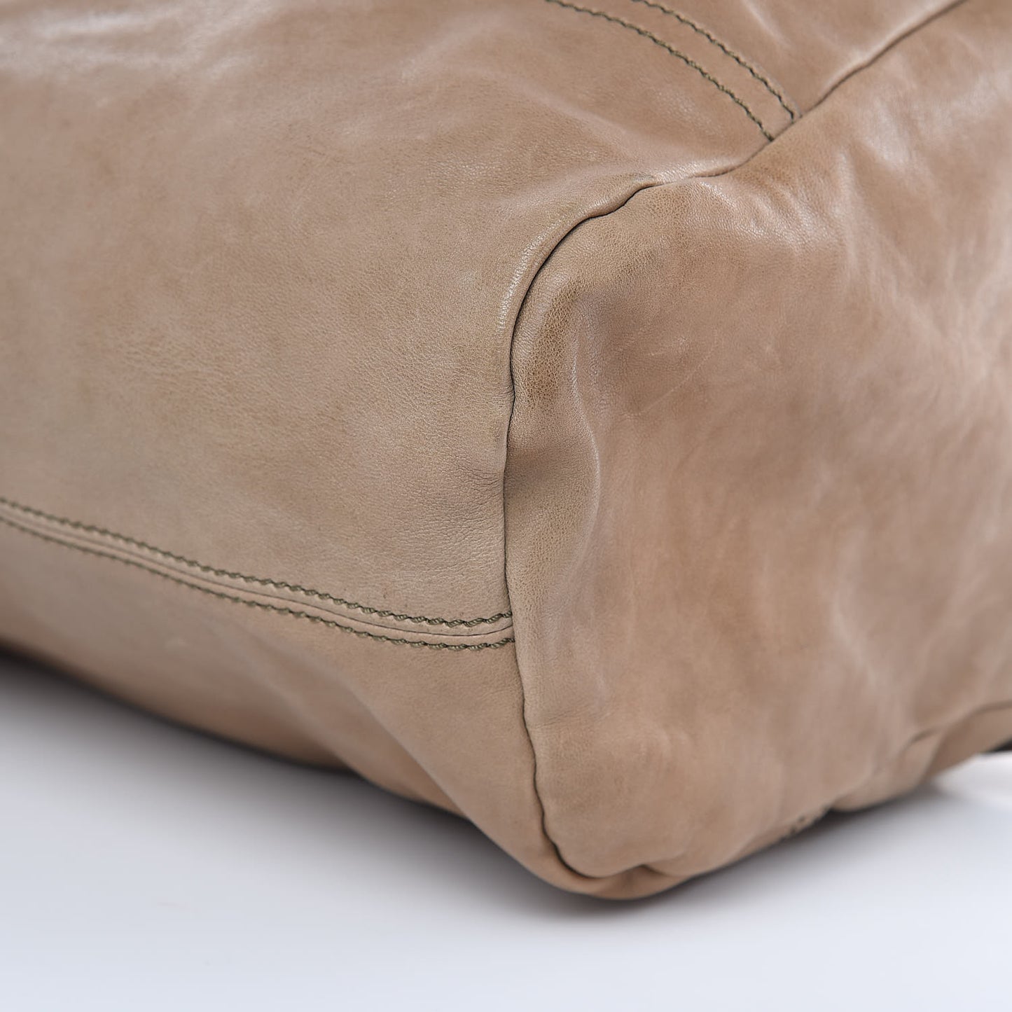 Washed Lambskin Large Studded Pandora Beige