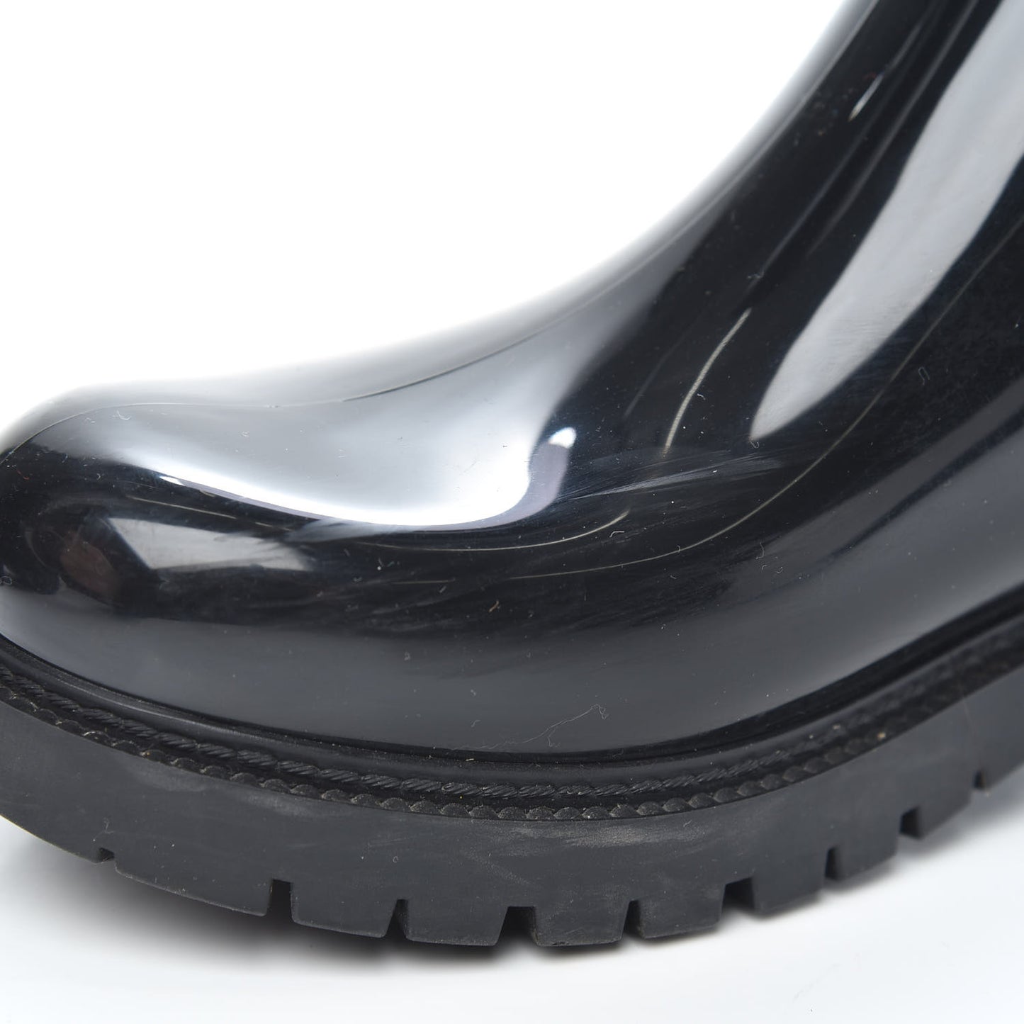 Rubber Embossed Monogram Splash Rain Boots 37 Black