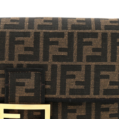 Fendi Fabric Jacquard FF 1974 Medium Baguette Tobacco Moro Black 8 of 10