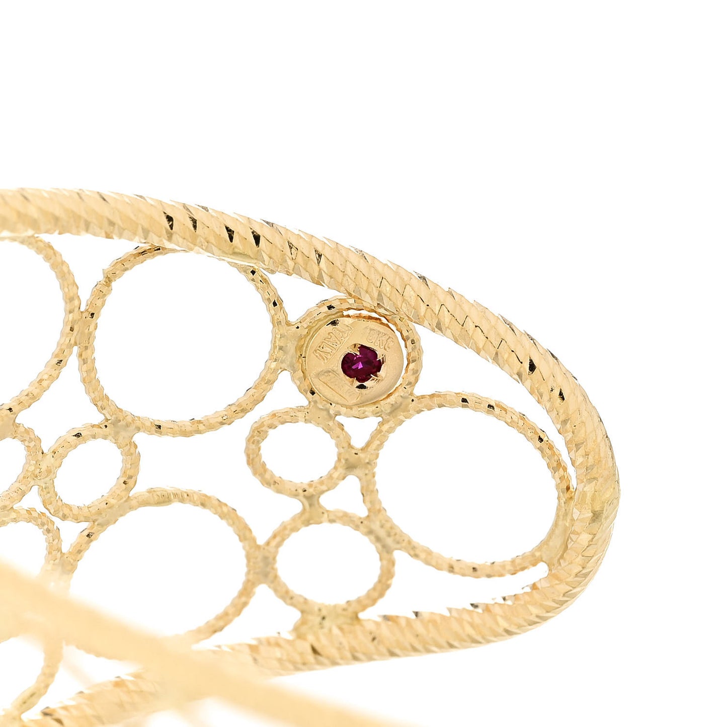 18K Yellow Gold Diamond Bollicine Cuff Bracelet