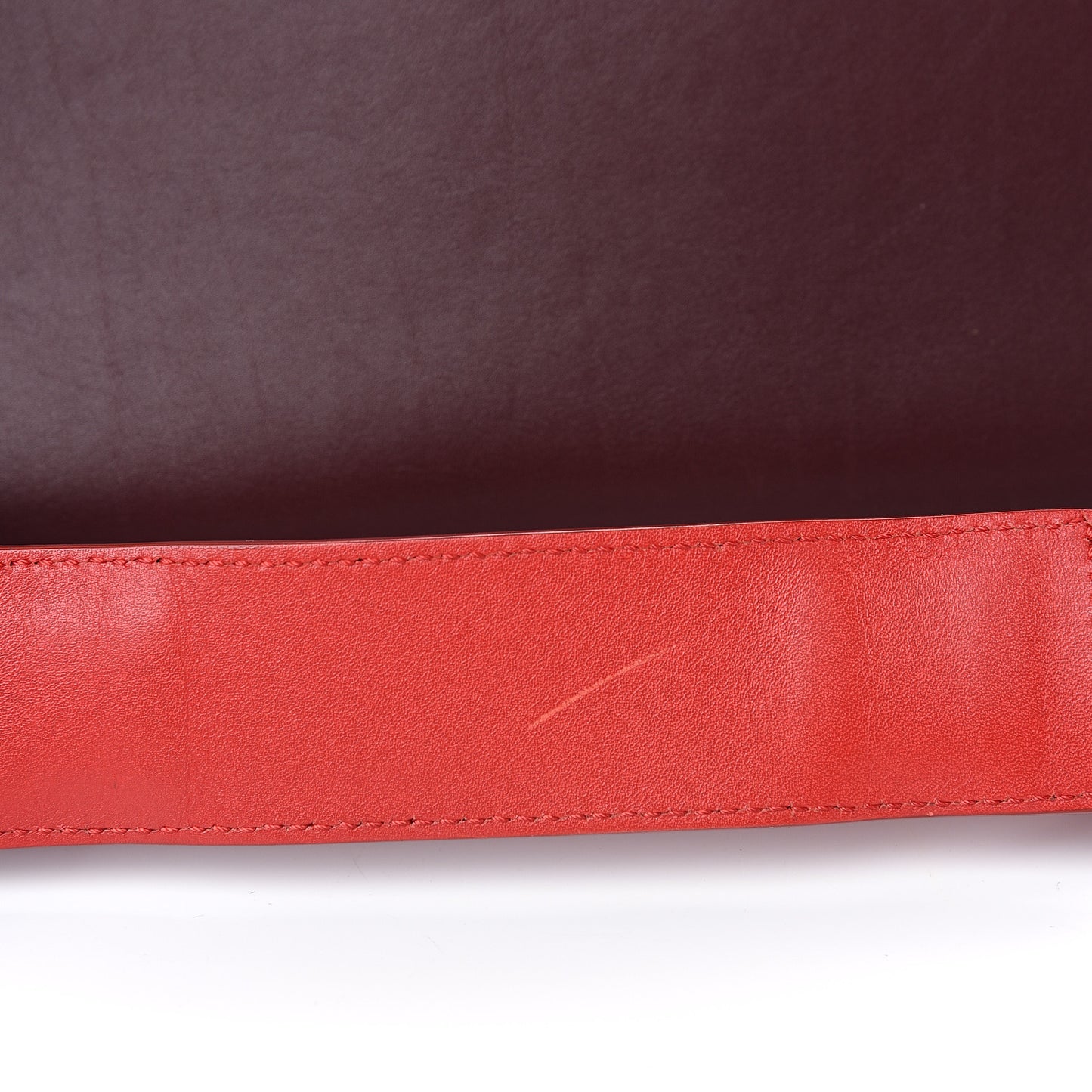 Satin Baby Grained Calfskin Small Tri-Color Trapeze Carmin