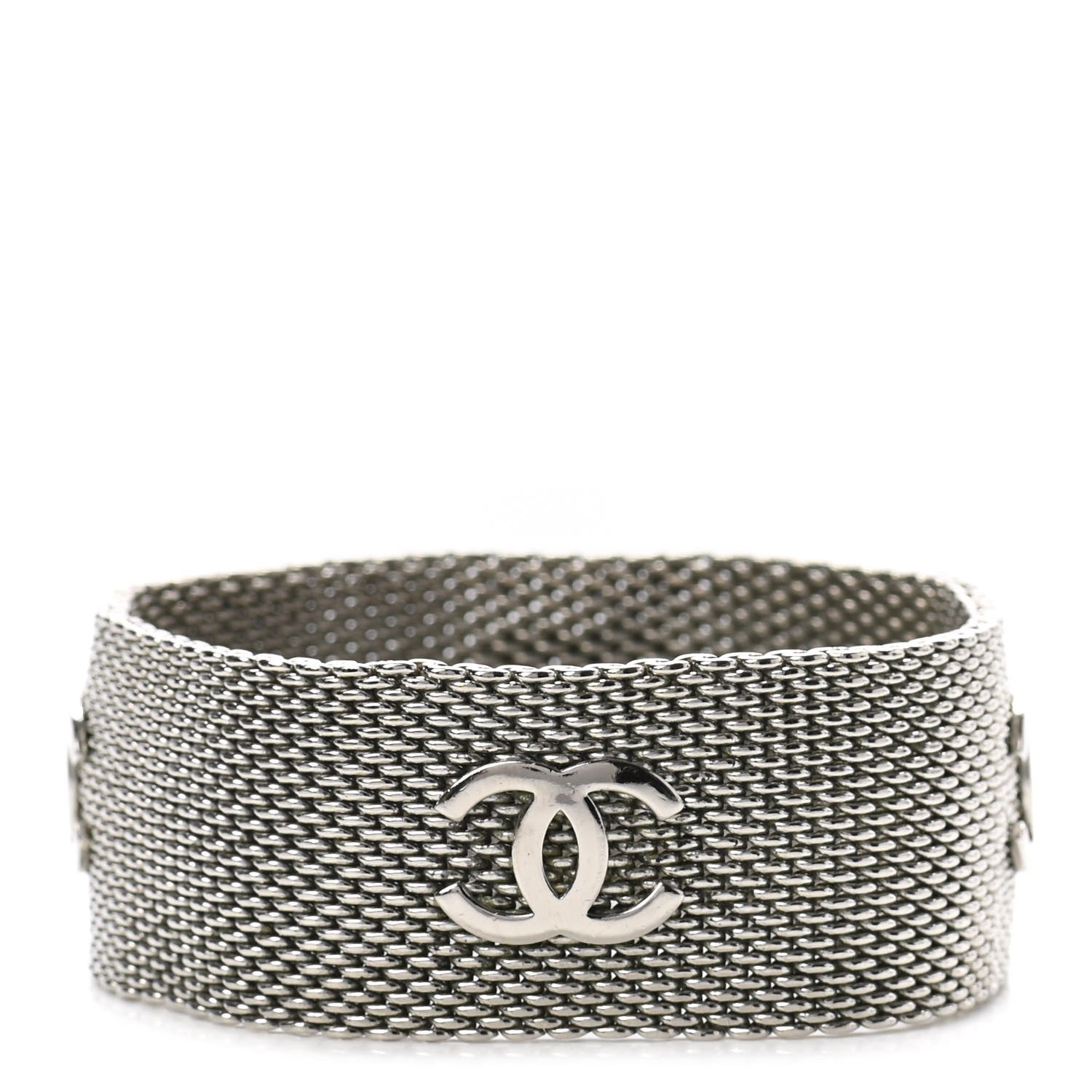 Chanel Metal Mesh CC Bracelet Silver 3 of 4