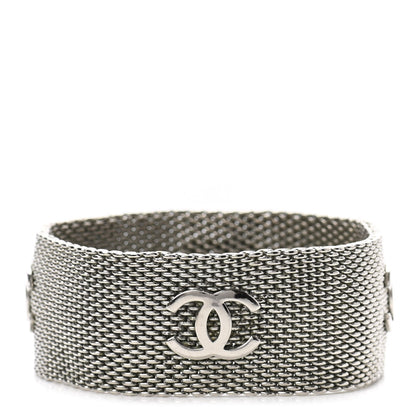 Chanel Metal Mesh CC Bracelet Silver 3 of 4