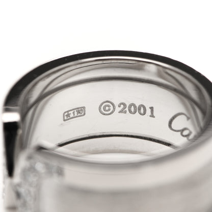 Cartier 18K White Gold Diamond 10mm Logo De Cartier Ring 49 5 4 of 6