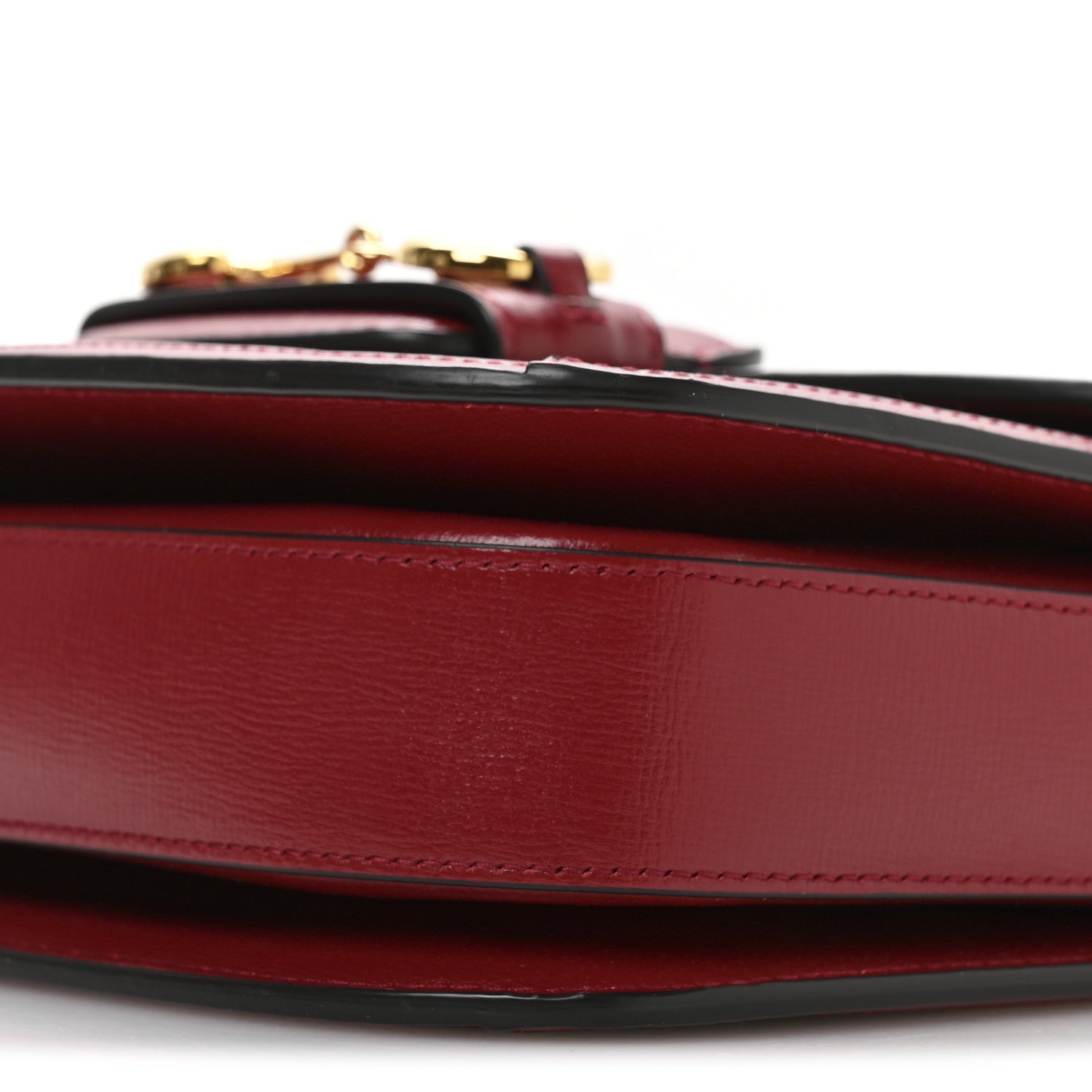 Gucci GG Supreme Monogram Azalea Calfskin Horsebit 1955 Shoulder Bag Beige Ebony New Cherry Red 10 of 10