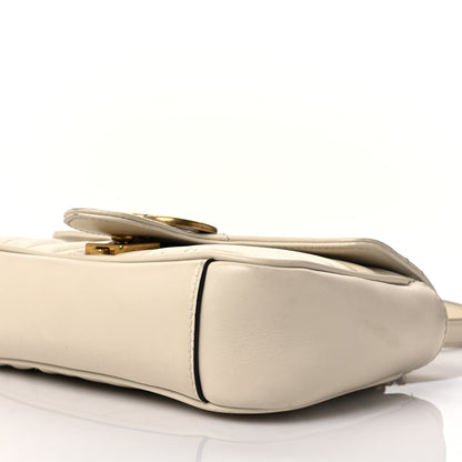 Gucci Calfskin Matelasse Mini GG Marmont Shoulder Bag White 10 of 11