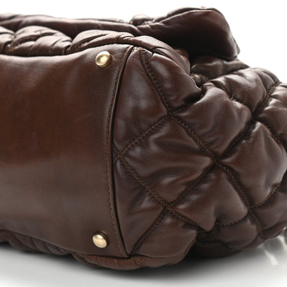 Chanel Lambskin Bubble Quilt Accordion Flap Dark Brown 10 of 10