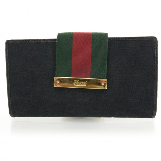 Monogram Ladies Web Continental Wallet Black