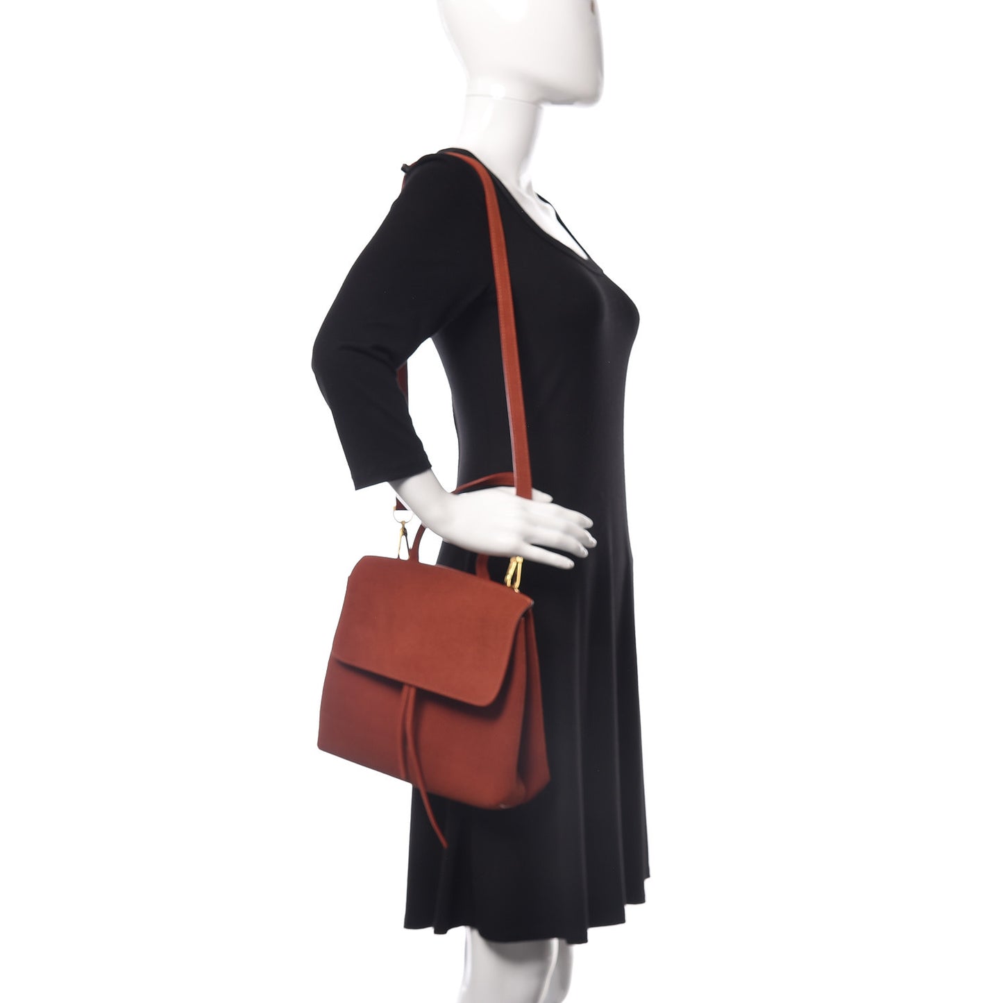 Suede Mini Lady Bag Brick