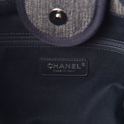 Chanel Denim Large Deauville Tote Dark Blue 6 of 11