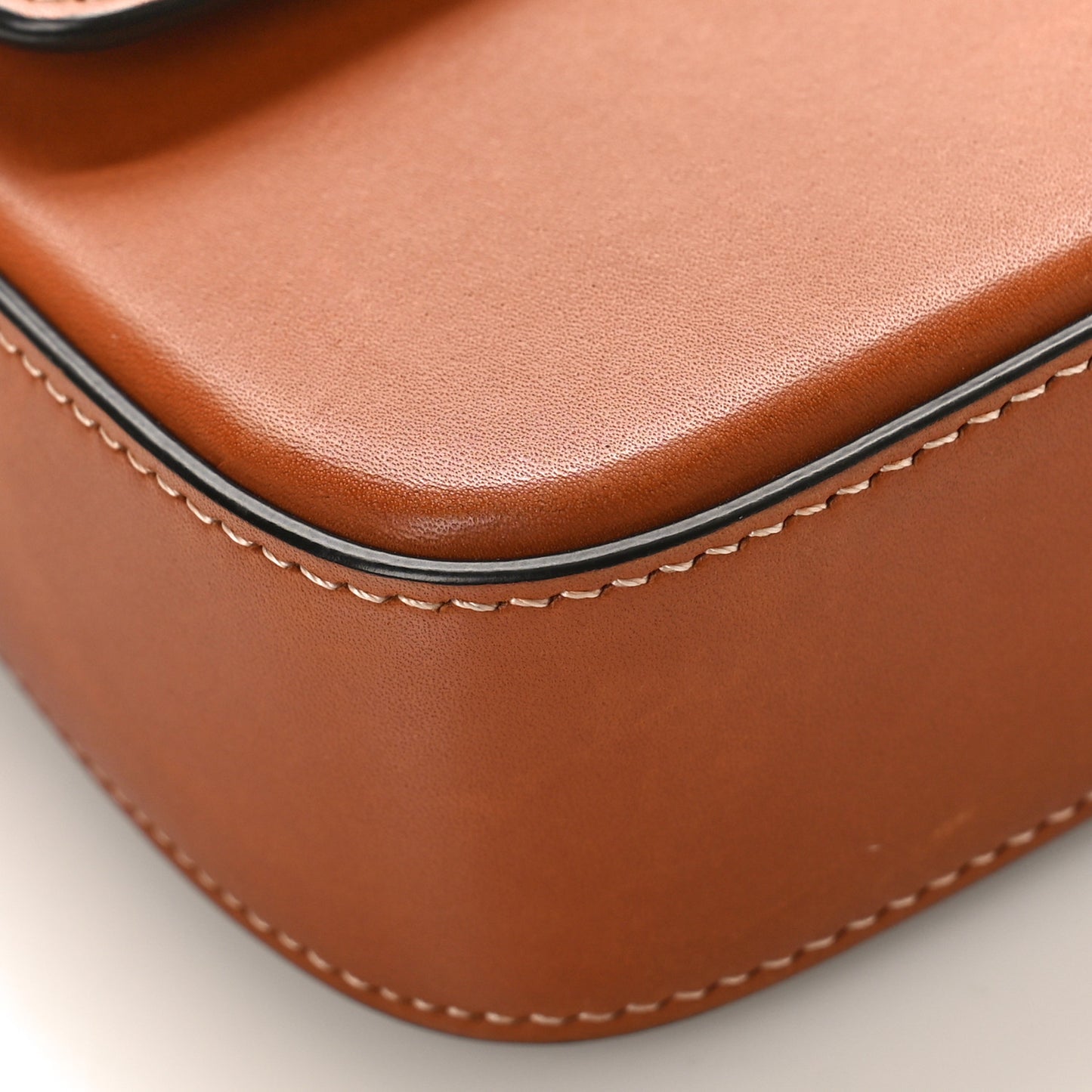 Natural Calfskin Triomphe Shoulder Bag Tan