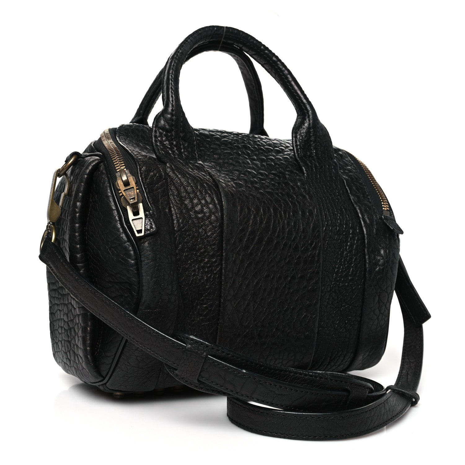 Alexander Wang Pebbled Lambskin Rockie Black Pale Gold Hardware 3 of 10