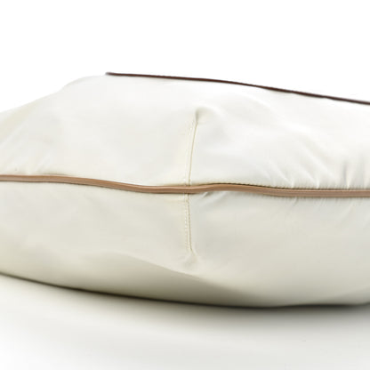 Prada Tessuto Nylon Logo Sacca White Cammello 10 of 12