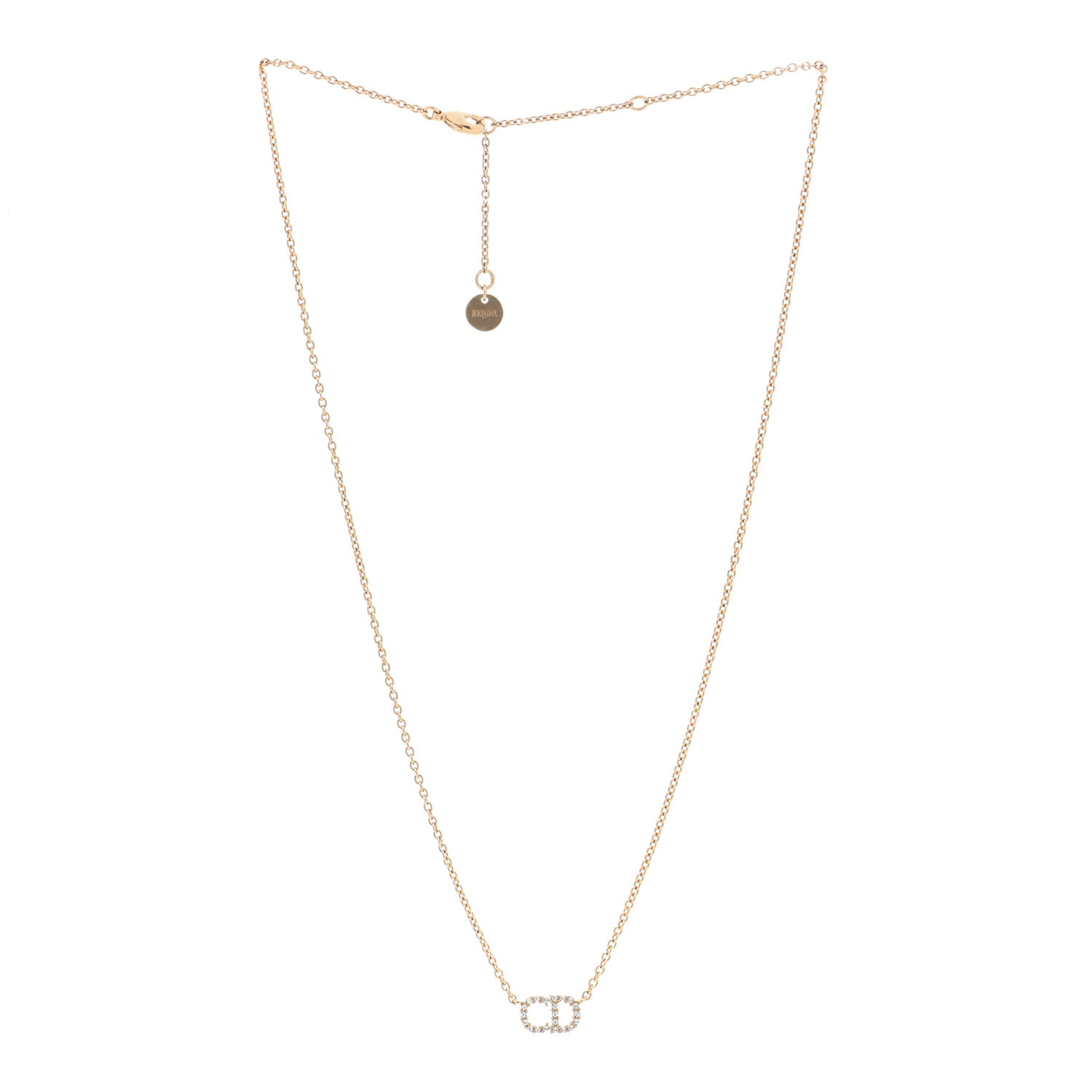Christian Dior Metal Crystal Clair D Lune Necklace Gold 3 of 5